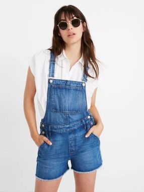 Madewell Adirondack Denim Short Overalls